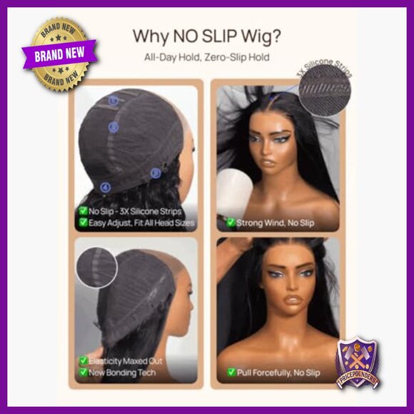 18 Inch Human Hair Curly Wig Glueless No Slip Pre Cut Plucked main image 5